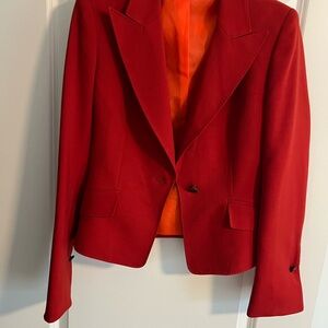 Anne Klein Red Blazer with Orange Lining